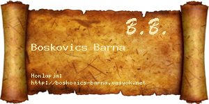 Boskovics Barna névjegykártya